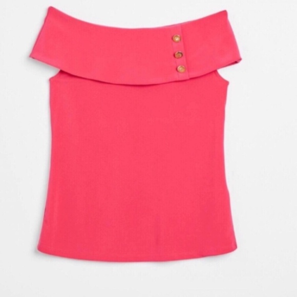 MASSIVE $10 SALE Melanie Lyne Pink Off Shoulder Blouse - Picture 1 of 13